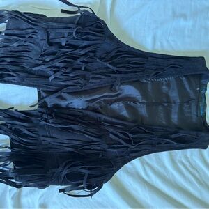 Black Fringe Vest